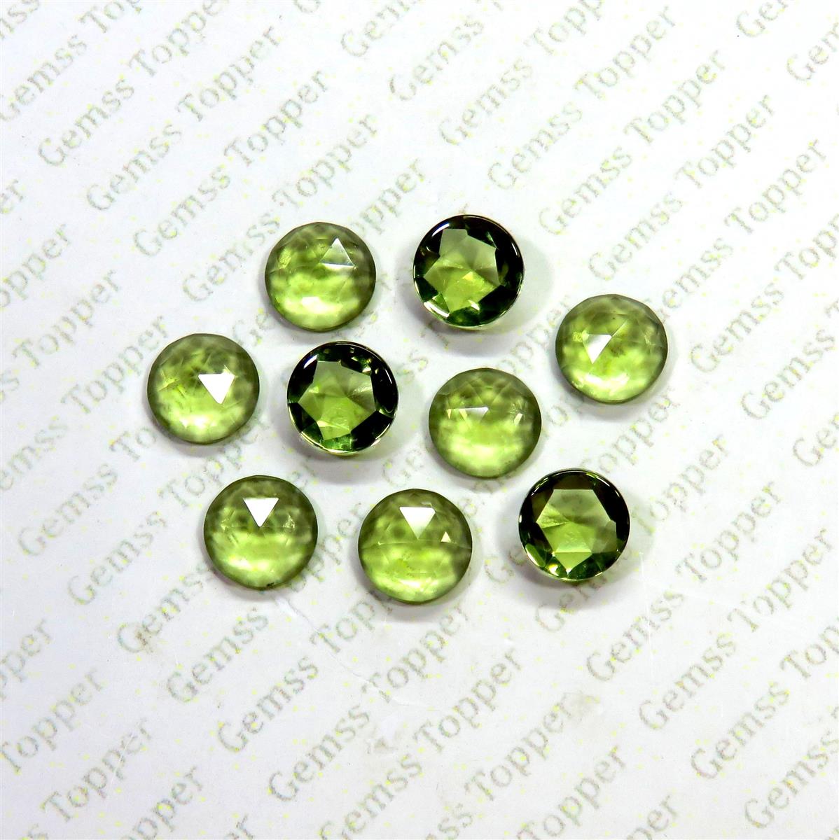 Moldavite 10x10 mm Round Rose Cut